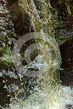 Closeup and high speed capture of a waterfall in Connecticut