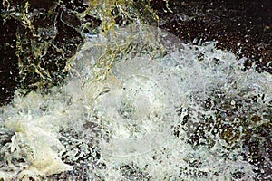Closeup and high speed capture of a waterfall in Connecticut