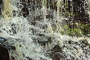 Closeup and high speed capture of a waterfall in Connecticut