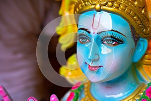 Closeup of Hindu god Krishna