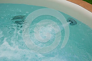 Closeup of hot tub