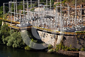 Closeup of hydro-electric power station
