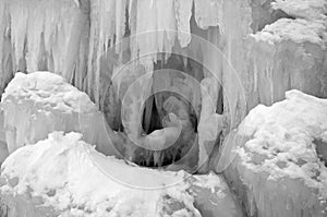 A closeup from an ice castle