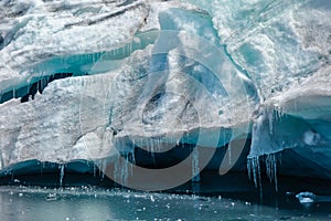 closeup, ice melting, in Pastoruri Glacier, Huaraz/Peru