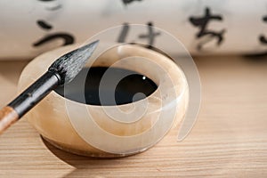 Closeup image of calligraphy tools