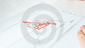 Closeup image of fincanial crisis chart or graph. Concept of global banking crisis and bankruptcy