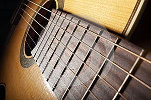 Closeup Image Of Guitar Fingerboard