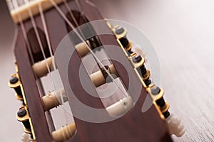 Closeup image of guitar fingerboard photo