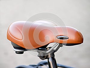 Closeup image of a modern comfortable bycycle seat