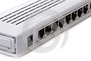 Closeup image of a network switch