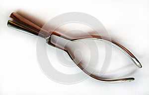 Closeup Image Of Obstetrical Forceps Or Baby Forceps. photo