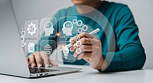 Human interaction with Artificial intelligence on a laptop using a pen