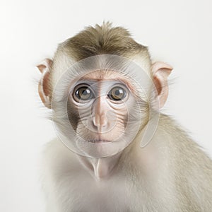 Closeup Image Of White Monkey In The Style Of David Nordahl