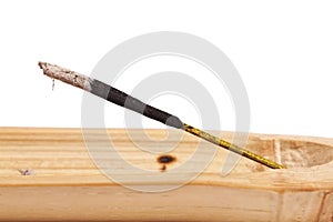 Closeup of incense stick burning