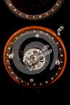 Closeup of indicator dials from the famous & x27;Bombe& x27; machine at Bletchley Park photo