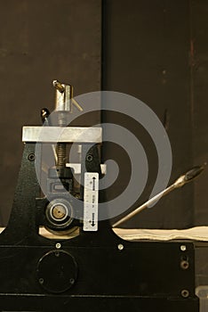 Closeup iron paper and cloth press for printing