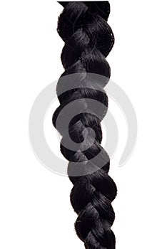 Closeup isolated black hair braid