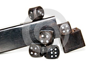 A closeup isolated photo of dice