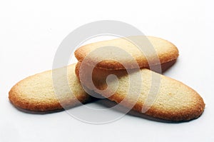 Close up on the Italian biscuits called Cat tongues. photo