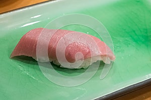 Closeup Japanese Fatty Tuna Nigiri Sushi