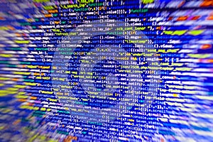 Closeup of Java Script, CSS and HTML code.