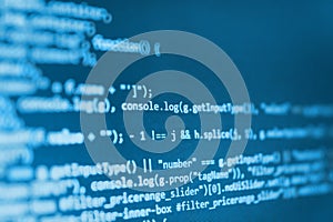 Closeup of Java Script, CSS and HTML code.