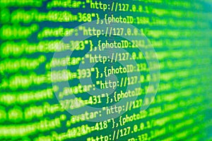 Closeup of Java Script, CSS and HTML