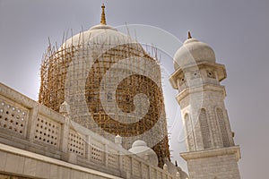 Closeup of Jaygurudev Temple refurbished photo