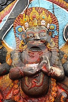 Closeup of Kal Bhairav statue
