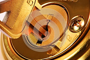 Closeup of key in lock