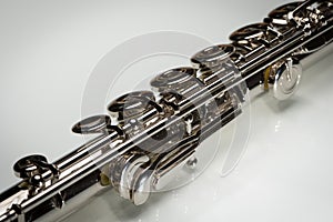 Keys of a platinum plated silver flute