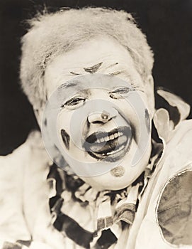 Closeup of laughing clown