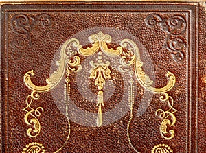 Closeup of Leather Hymnal with Gold Stamping