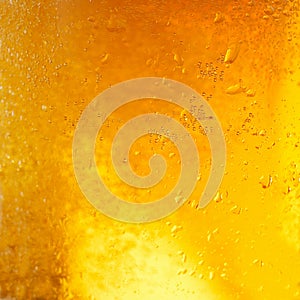 Closeup of light beer in a glass