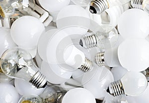 Closeup of light bulbs altogether creativity idea