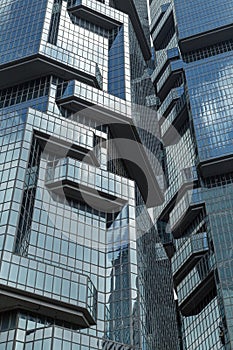 Closeup of Lippo Centre in Hong Kong