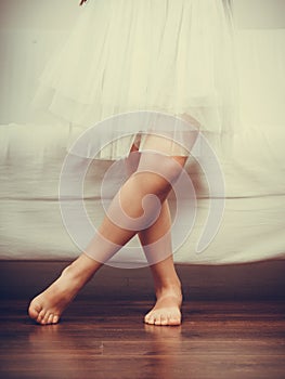 Closeup of little girl legs.