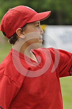 Closeup little league ball player