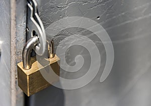 Closeup of a locked padlock