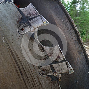 Closeup of Log Slasher Cutoff Saw Teeth photo
