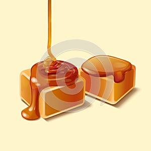 Closeup look at caramel confection photo