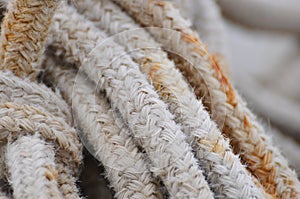 Closeup look to the sail rope knot