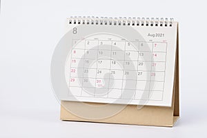 Closeup of loose leaf paper desk calendar