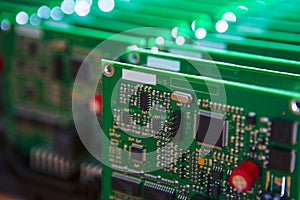 Closeup of Lot of Electronic Printed Circuits