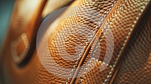 The closeup of a luxurious leather handbag its supple and highquality material actually made from labgrown cells photo