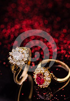 Closeup of luxury jewellery