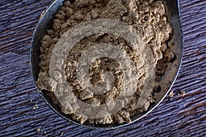 Closeup of maca root powder
