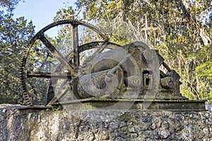 Closeup of Machinery At Yulee Sugar Mill Ruins Historic State Park