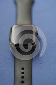 Closeup macro of a modern watch with touch screen