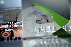 Closeup macro shot with credit card Background